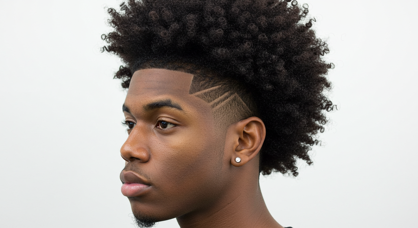 Corte Afro com Desenho